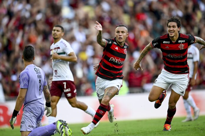 Pedro e Everton Cebolinha marcaram na vitória do Flamengo contra o Fluminense na Taça Guanabara. (Foto: Marcelo Cortes/CRF)